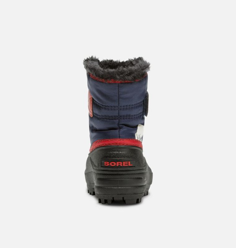 Kids Snow Boots Navy/Red - Sorel Toddler Commander™ - 619704-SUN